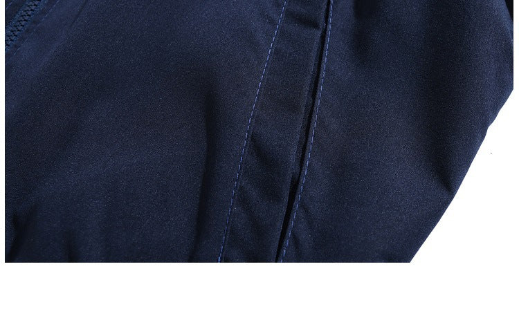 Long Sleeve Standard Jacket Color Matching Baseball Collar Men's Coat