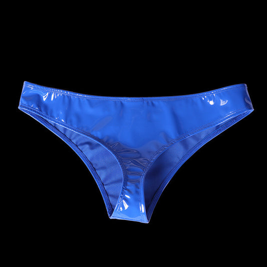 Right Patent Leather Shorts With Narrow Crotch