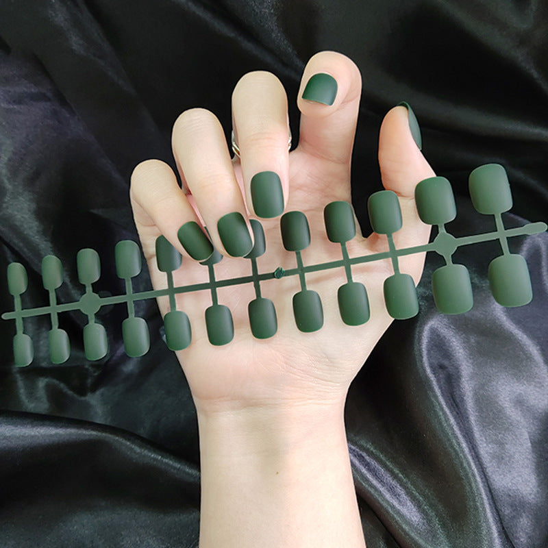 Matte Nail Tip Short Round Fake Nails