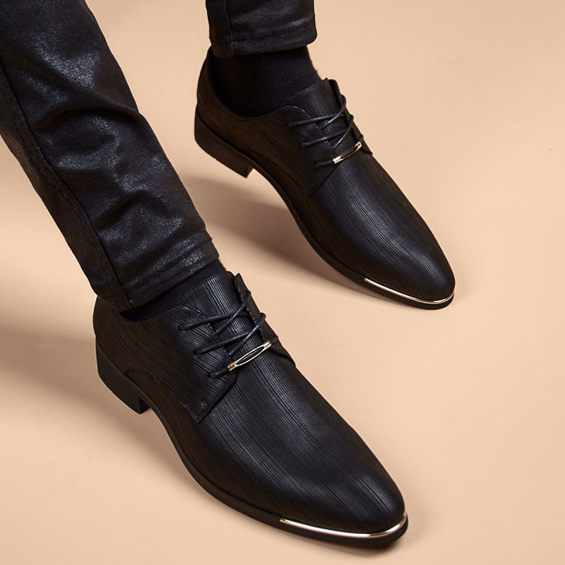 Business Formal Wear Small Leather Shoes Increase Leisure British Pointed Toe