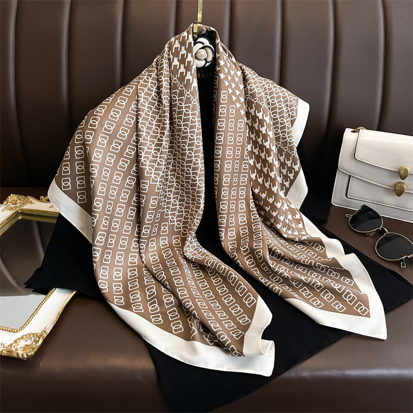 Fashion Printed Silk Scarf Twill Silk High Quality Square Scarf