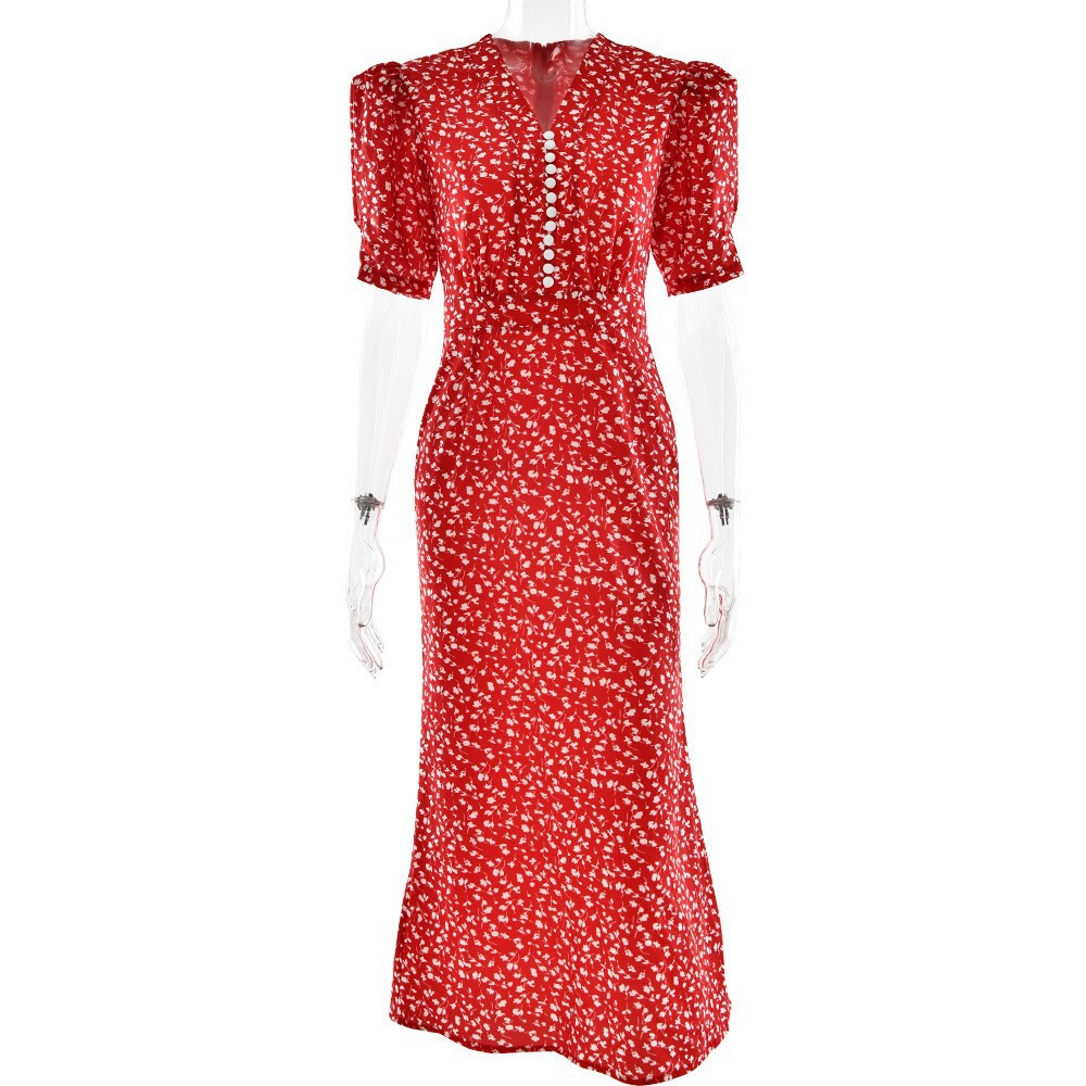 Retro Floral Elegant Figure-flattering Fashion Dress