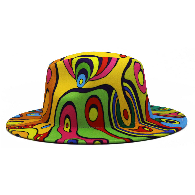 Large-brimmed Wool Felt Men's And Women's Pattern Hat