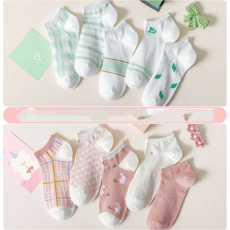 Ladies Cute Cotton Shallow Mouth Invisible Socks