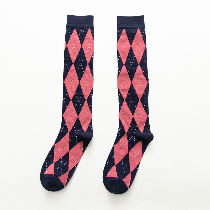 College Style Calf Rhomboid Cotton Student Tide Piled Pile Of Socks