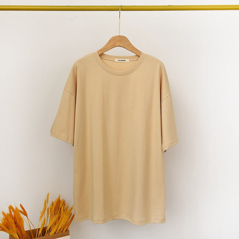 Modal Thin Ladies Loose Solid Color Casual Top
