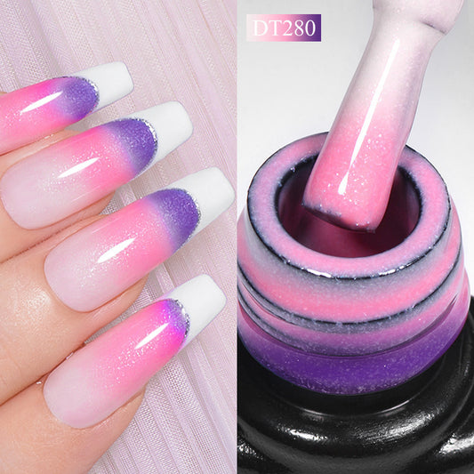 Shimmering Thermal Gel Fashion Nail Polish PU Protective Film For Nail Art
