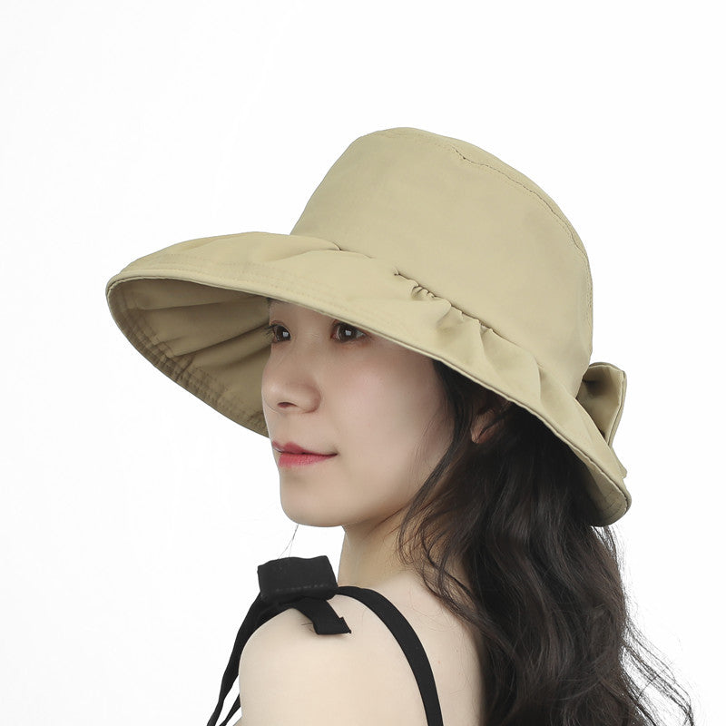 Casual Japanese Large Brim Cotton Linen Sun Hat Foldable