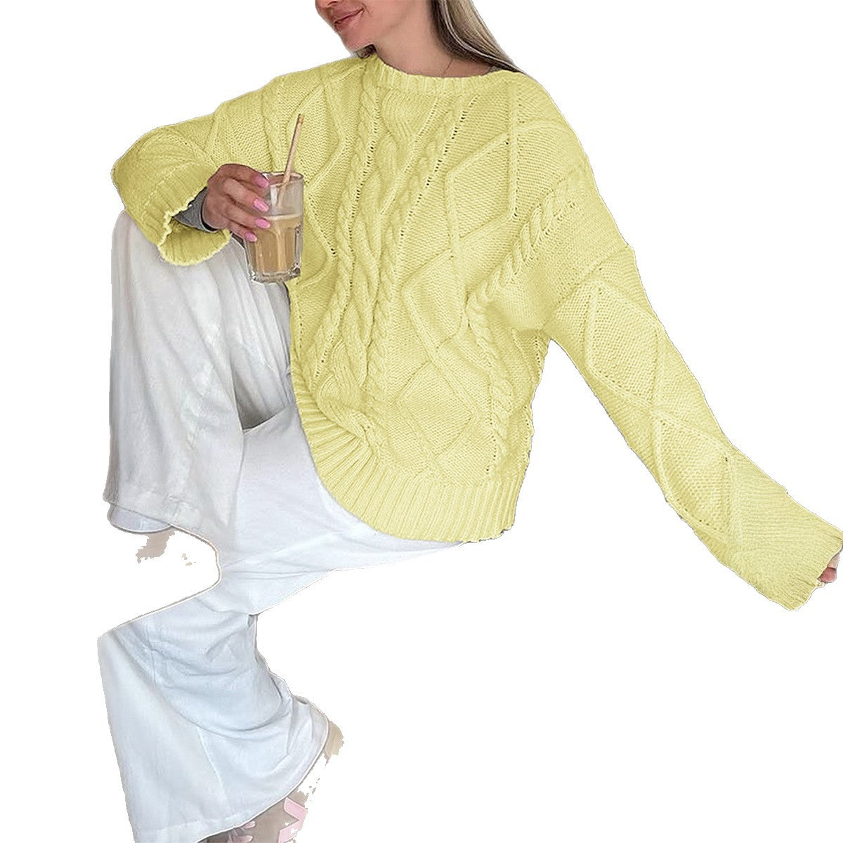 Casual Simple Wool Long Sleeve Women's Sweater