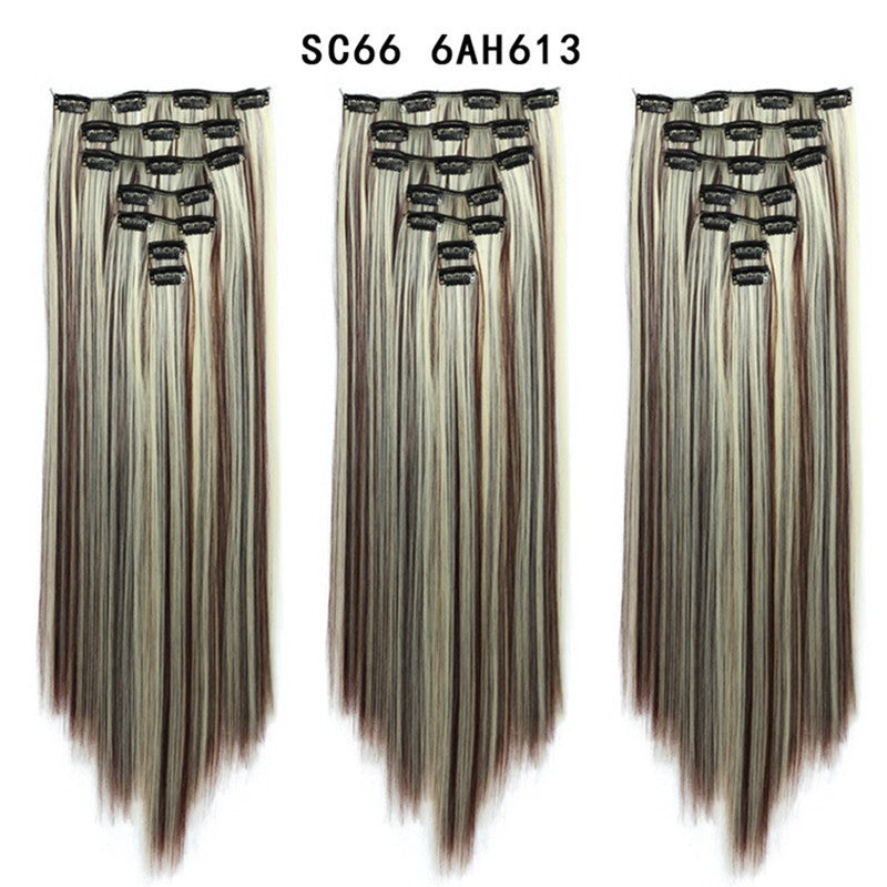 16 Card Seven-piece Hairpiece Clip Wig Beauty Chemical Fiber Wig Set Hair Extension