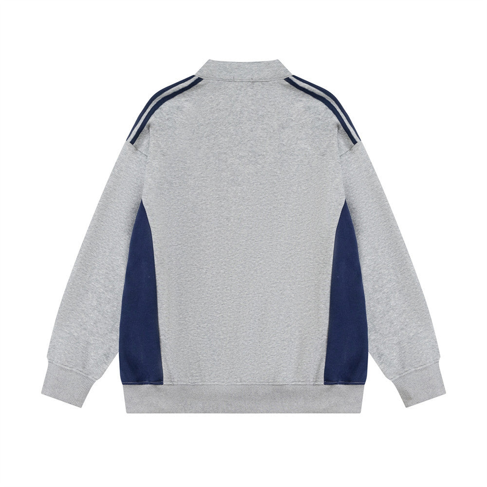American Color Matching Letters Loose Casual Jacket
