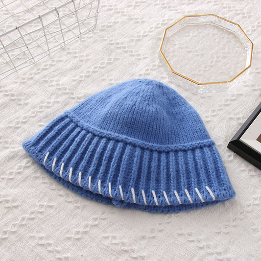 Women's Versatile Bulb Warm Seam Knitted Pot Hat