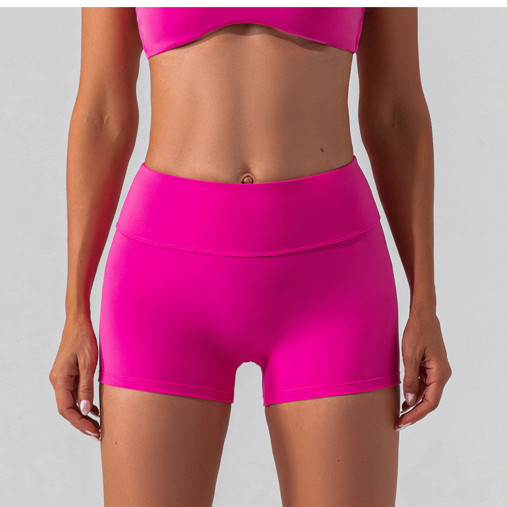 Women's Fashion Solid Color High Waist Workout Shorts