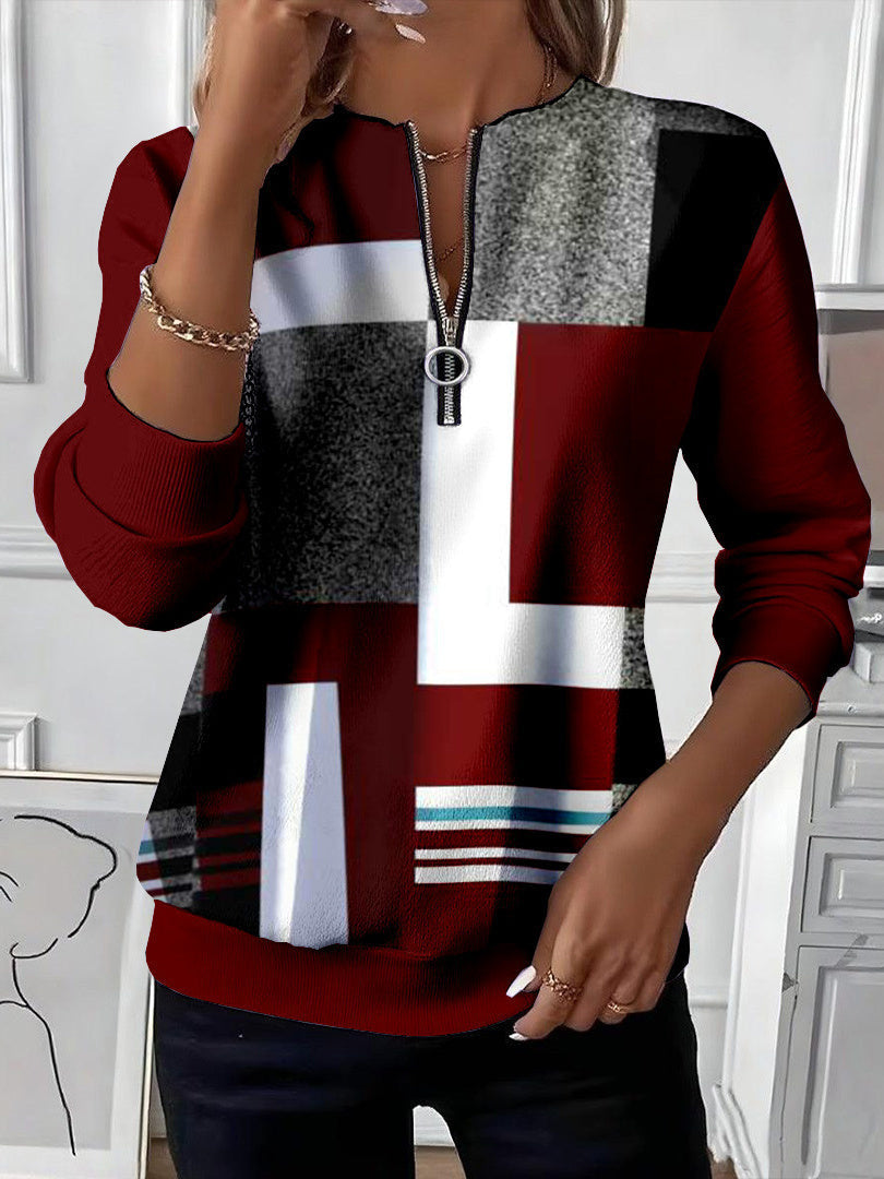 Raglan-sweatshirt til kvinder med juletryk