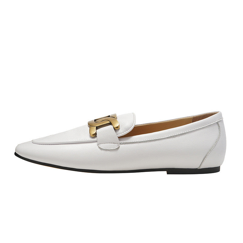 British Style Flat One-step Leather Shoes