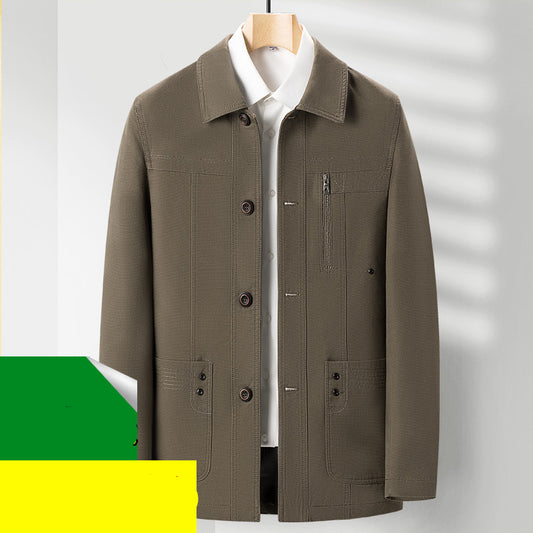 Spring And Autumn Style Middle Aged And Elderly Men Lapel Top