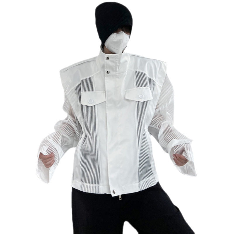 Loose Personality Niche Stand-collar Gauze Sun Protection
