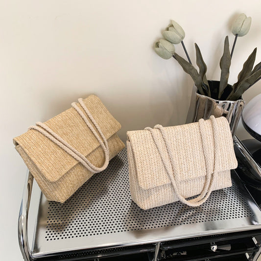 Dame Hverdag Enkel Vævet Crossbody Skuldertaske