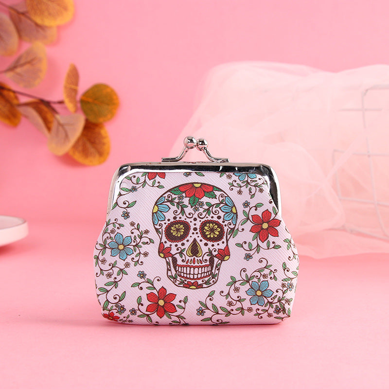 Personalized Skull Iron Buckle Bag Women's Short Wallet