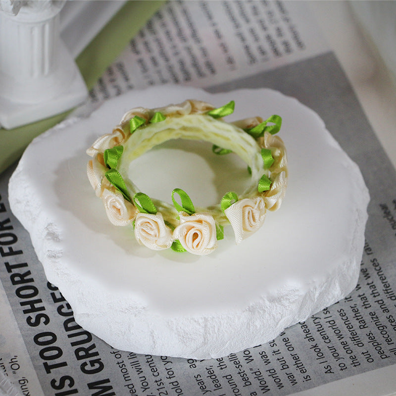 Floral Towel Hair Ring For Women