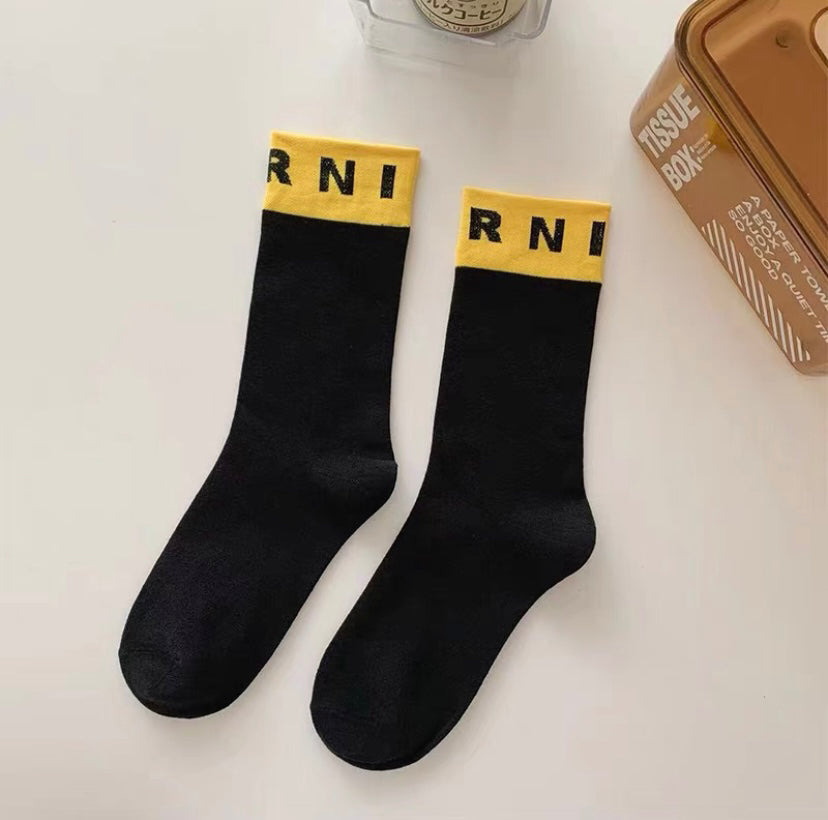 Contrast Color Patchwork Minority Medium Hose Female