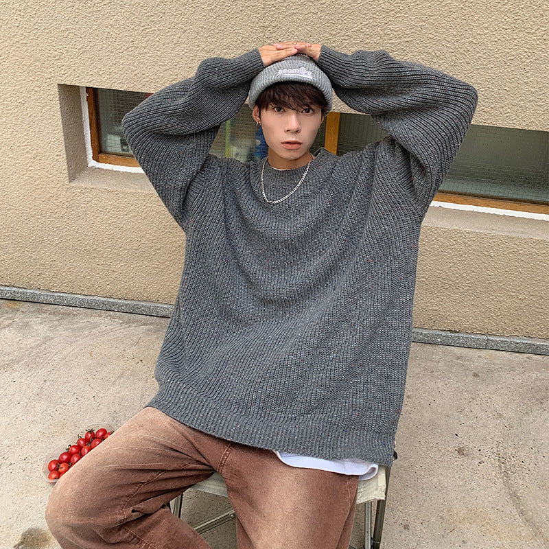 Youth Minimalist Fashion Knitted Sweater Color Mixing