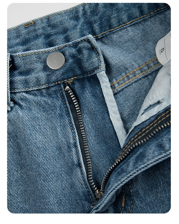 Women's High Waist Curly Denim Shorts