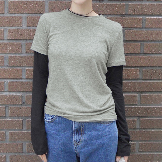 Breathable Bottoming Sports All-matching Round Neck T-shirt