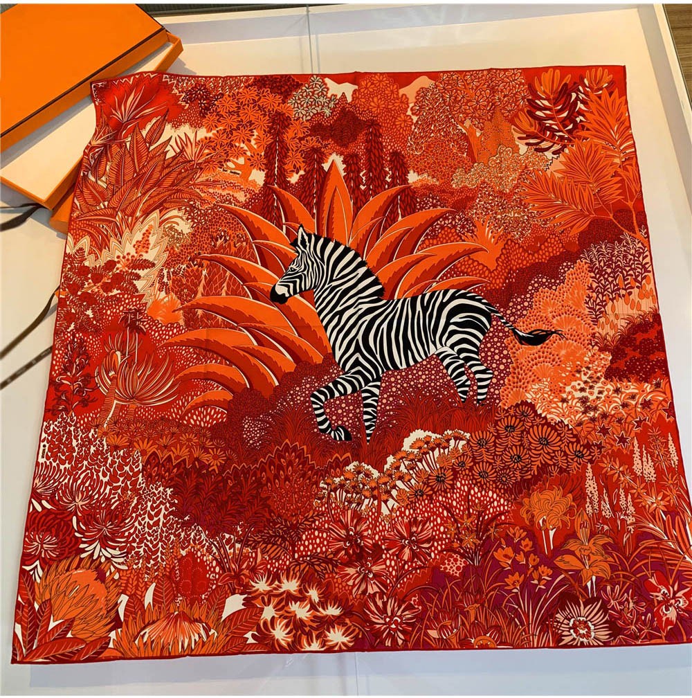 Handmade Hemming Twill Silk Printed Shawl