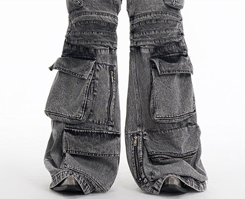 Dorsal Spine Wings Embroidery Short Denim Vest Coat