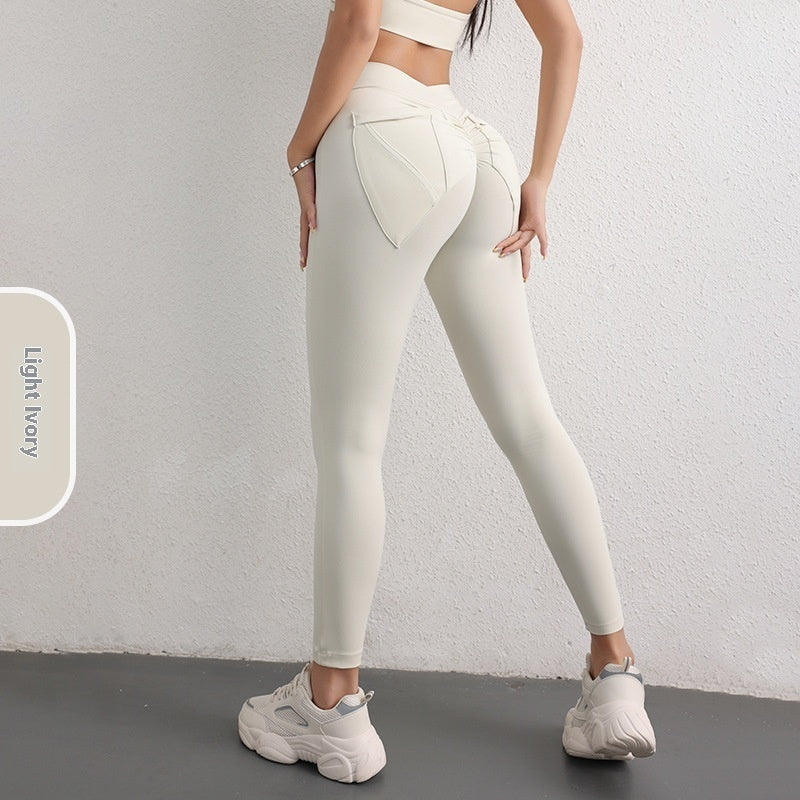 High Waist Hip Lift Yoga Pants With Pockets Women's Sports Fitness Trousers Leggings