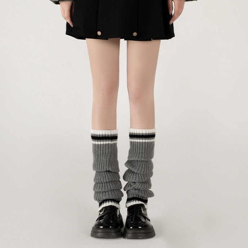 Gray Women's Spring And Autumn Bunching Socks Hot Girl Autumn And Winter