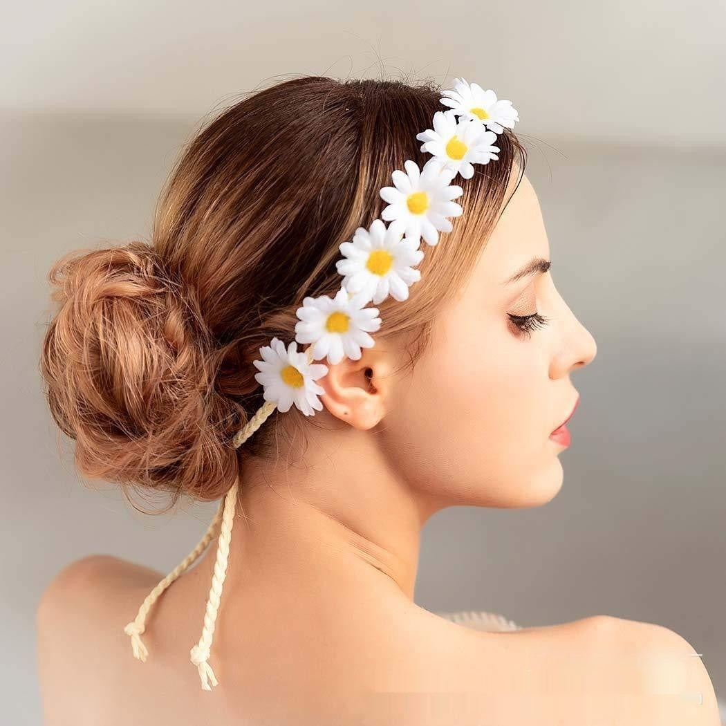 11 Simulation Small Sunflower Bohemian Vacation Seaside Braid Hair Band For Women