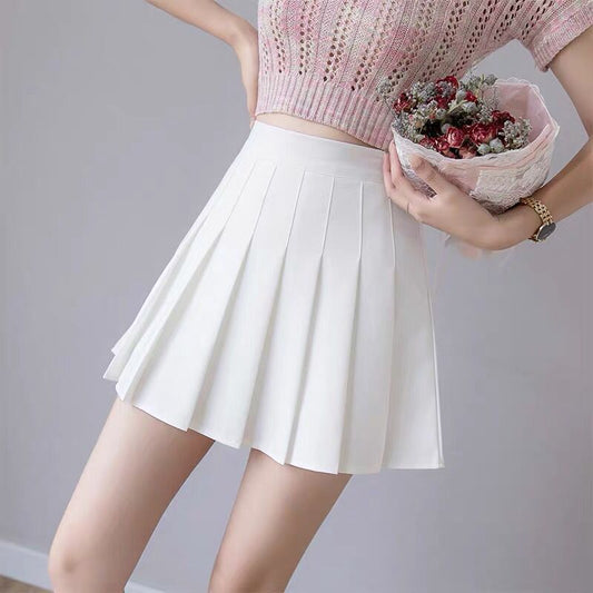Solid Color Students' Skirt Hip Skirt Anti-exposure High Waist Skirt