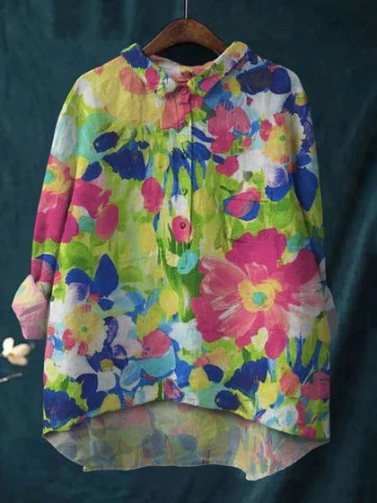 Long-sleeve 5-button Shirt With 3D Digital Animal Print