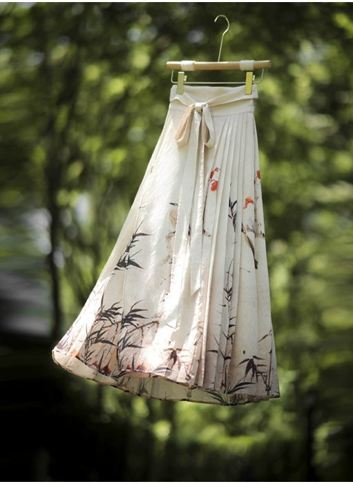 Tencel New Chinese Style Heritage Classic Horse-face Skirt Women's Clothing