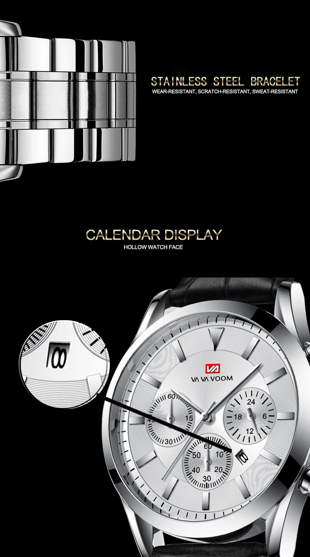 Men's Three-eye Multi-function Sports Quartz Watch