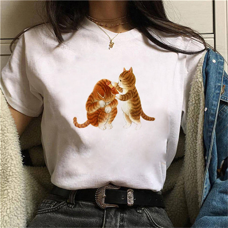 Western-style Loose Couple's Parent-child T-shirt