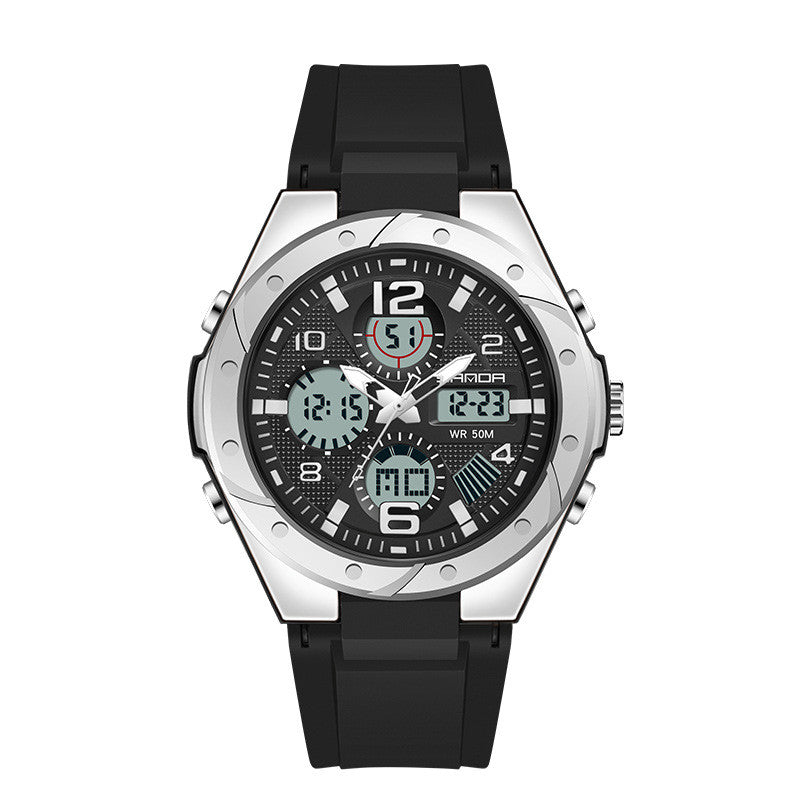 Men's Dual Display Waterproof Luminous Couple Sports Electronic Watch