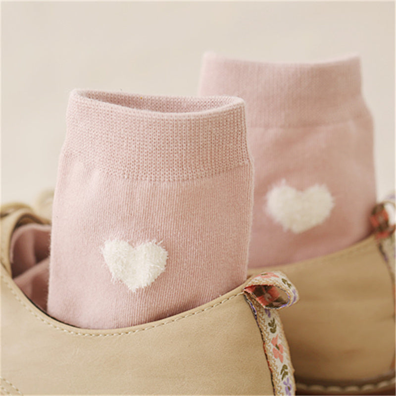 Women's Versatile Feather Yarn Love Cotton Socks