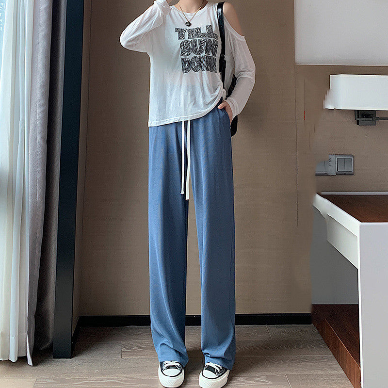 Loose Straight Spring Grey Mop Casual