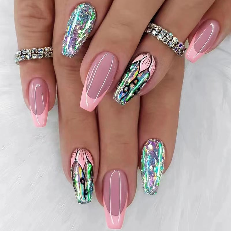 Mellemlang europæisk og amerikansk pop fransk manicure