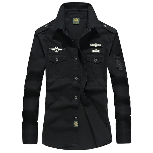 Workwear Men's Long Sleeve Shirts Outdoor Large Size Casual Shirts