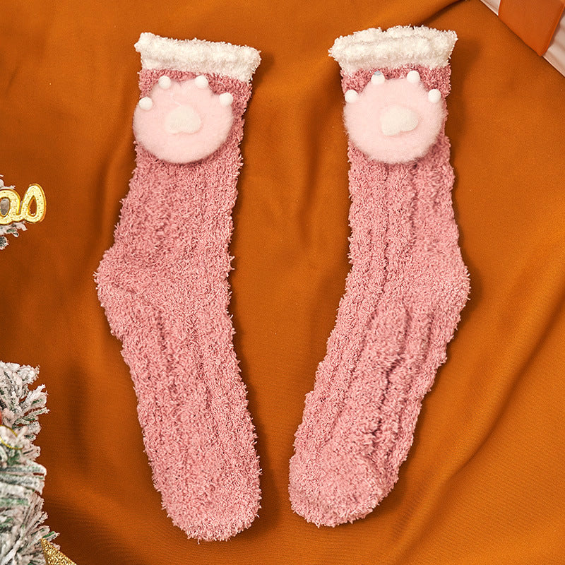Coral Socks For Children In Autumn And Winter