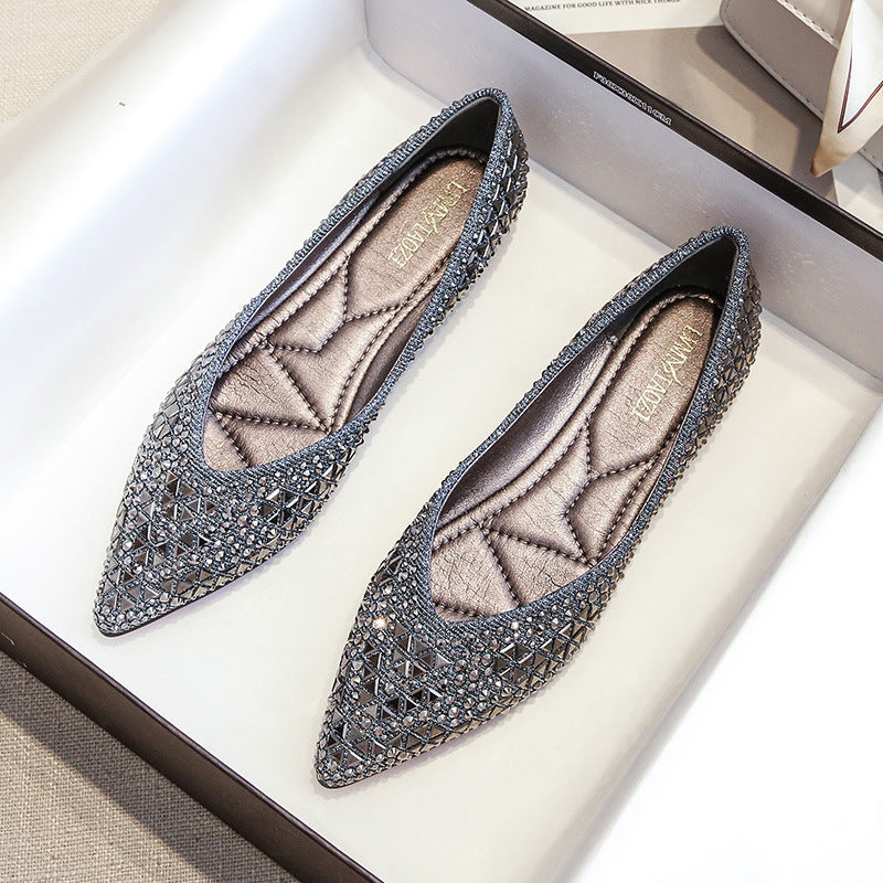 Rhinestone Shoes Women's Full Diamond Flat Bottom