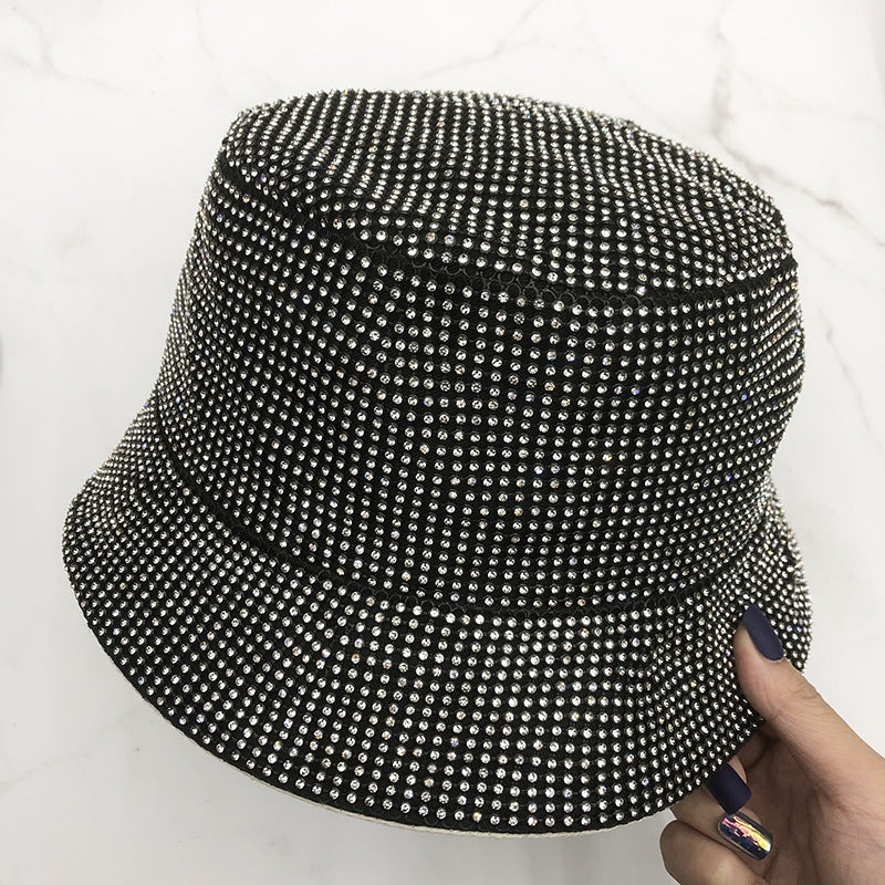 Fisherman's Hat Rhinestones Mesh Encrusted Wide