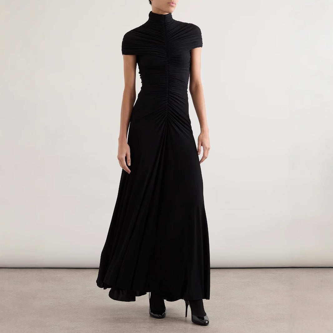 Womens Clothing Mesh Ruffle Dress Hugging Sheath Maxi Skirt