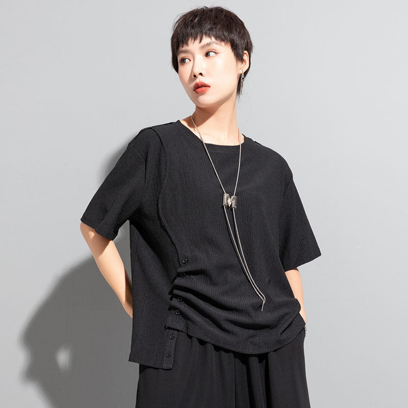 Loose-fitting, Versatile Women's Short-sleeved Pullover Top