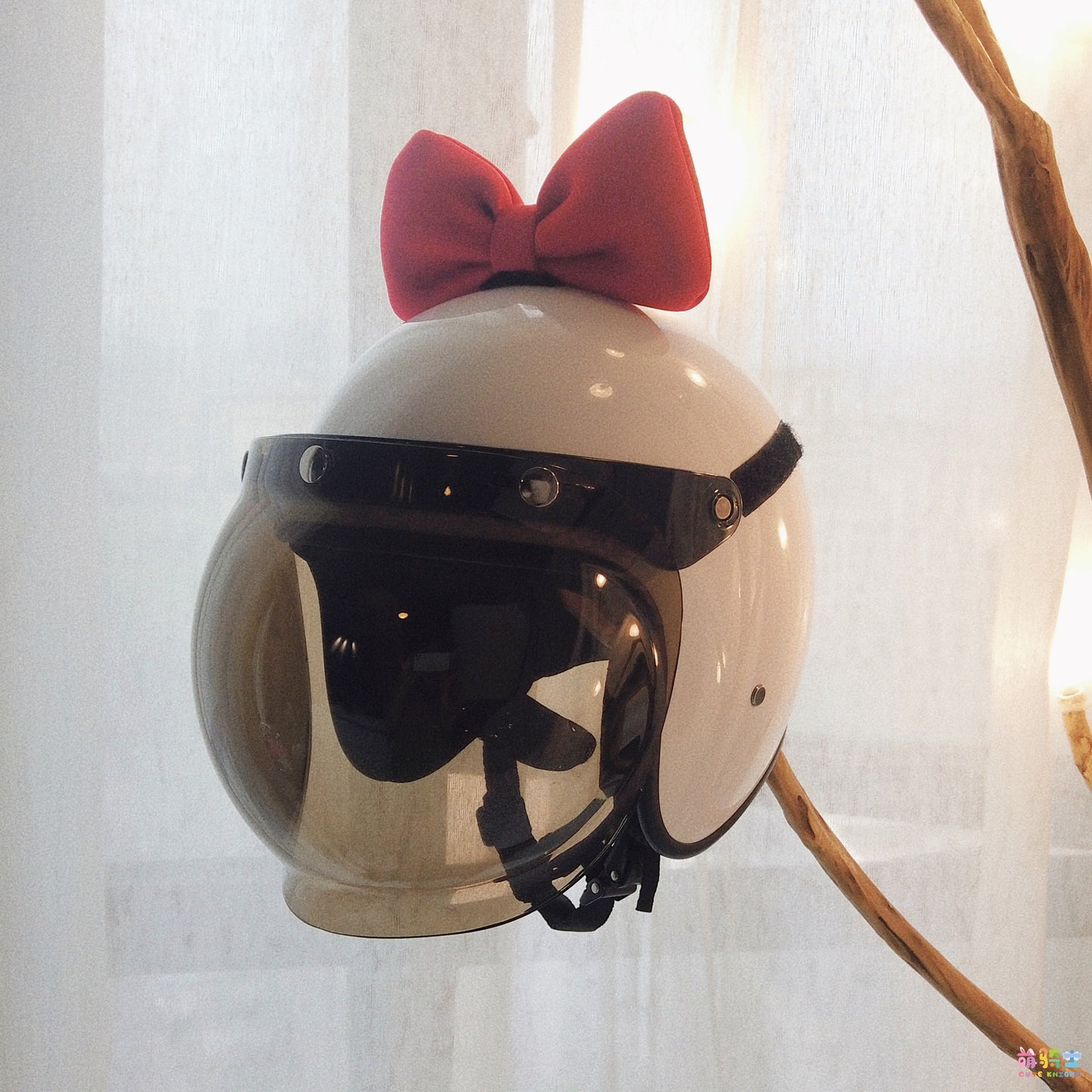 Motorcycle Helmet Ornaments Space Cotton Bow Cute Girl
