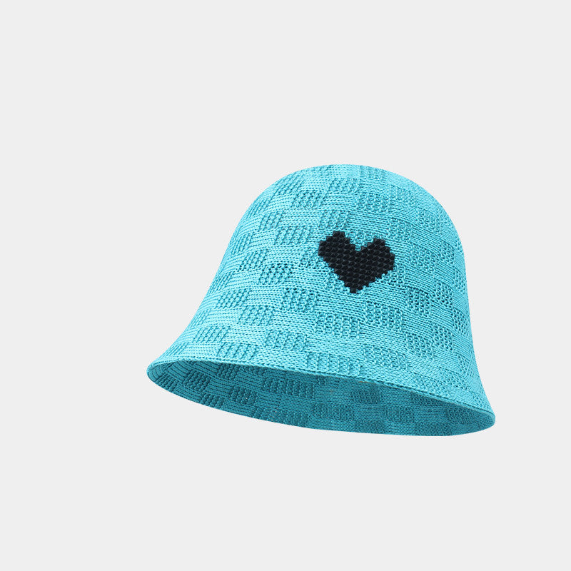 Summer Hollow Breathable Face Small Love Bucket Hat
